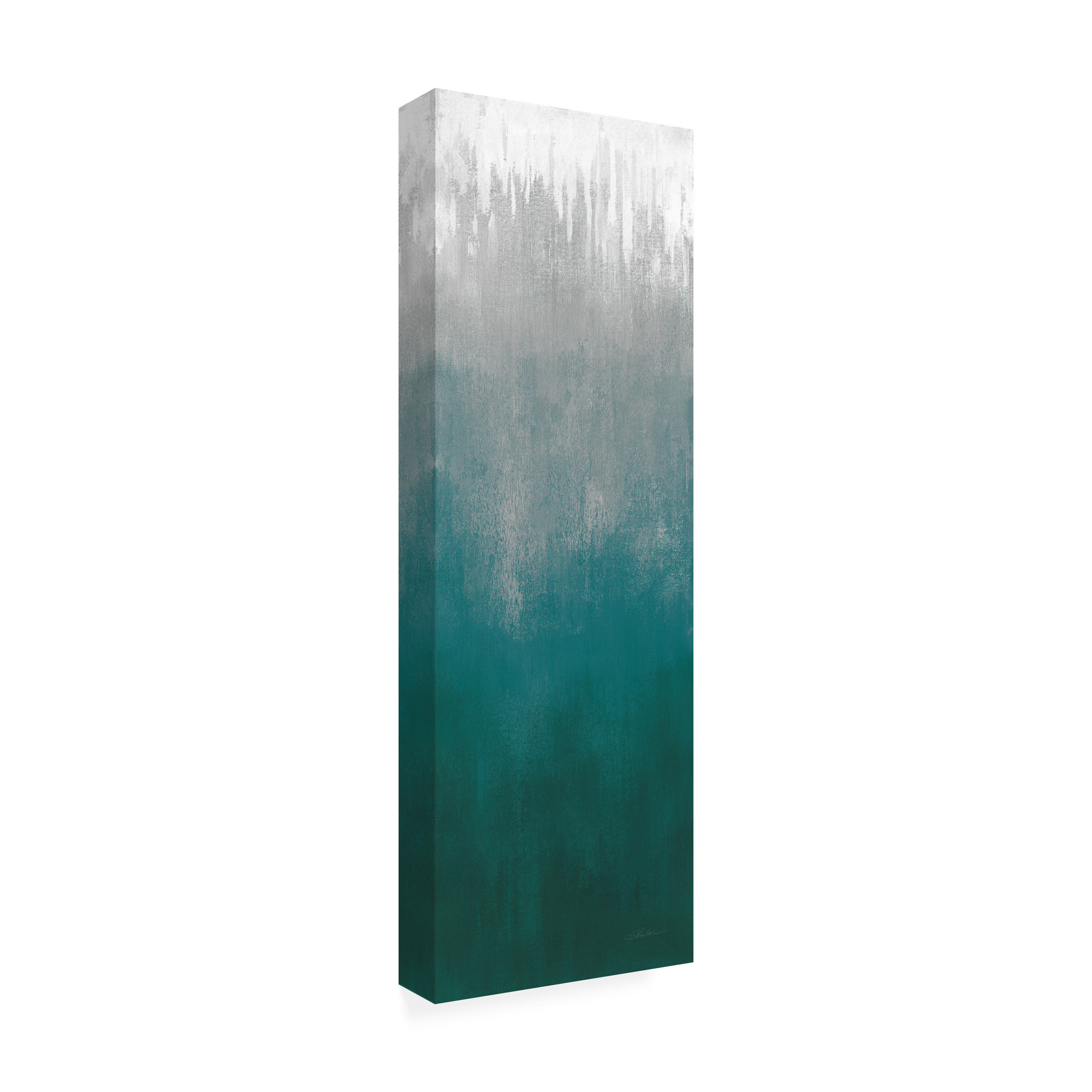 Silvia Vassileva 'Silver Wave I Green Crop' Canvas Art