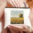 thumbnail image 2 of Pratyus Sunflowers Tote Bag Pink Love Cosmetic Bag for Women Friends Travel Essentials Ladies Accessories White, 2 of 6