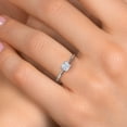 thumbnail image 4 of Gem Stone King 14K White Gold White Moissanite Engagement Ring for Women | 0.80 Cttw | Princess 5MM | Gemstone Birthstone | Size 8, 4 of 6