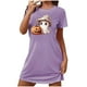 thumbnail image 1 of Camisón corto de talla grande para mujer, camisón de manga corta con estampado de pecho a la moda, camisón para mujer, 1 of 3