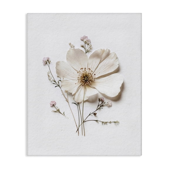 Simple Pressed Cottage Flower Canvas Wall Art, design by Lettered and Lined