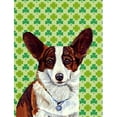 thumbnail image 1 of LH9198CHF Corgi Portrait de Trèfle de la Saint-Patrick Drapeau en Toile - Taille Maison, 1 of 4