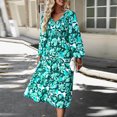 thumbnail image 1 of Vestido Vestido midi de corte A para mujer, vestido elegante con estampado escalonado, vestido elegante para ir al trabajo Cgtredaw Verde T S para Mujer, 1 of 7