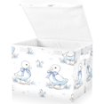 thumbnail image 2 of Storage Box With Lid 16.5x12.6x11.8In Lidded Home Storage Bins Foldable Stacked Household Storage Box Tiny Little Ducking Art, 2 of 7