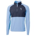 thumbnail image 2 of Men's Cutter & Buck Light Blue Kansas City Royals Adapt Eco Knit Hybrid Recycled Quarter-Zip Jacket, 2 of 3