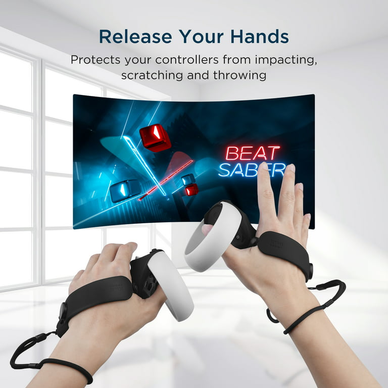 KIWI design Controller Grips Compatible with Quest 2 Accessories, with  Battery Opening Adjustable with Knuckle Straps, Suitable for Large Hands