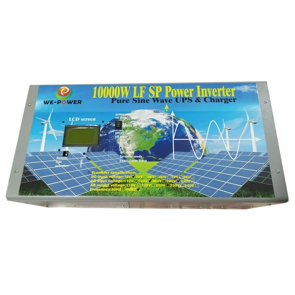 40000W Peak 10000W Power Inverter (5000W 110V Or 5000W 220V) Low Frequency Split Phase Pure Sine Wave Solar Converter 24V DC To 110V,220V AC 60Hz Frequency With UPS / Battery Charger / LCD Display