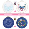 thumbnail image 4 of Embroidery Starter Kit Elegant Flower Cross Stitch Kit with 3x Embroidery Cloth 3x Embroidery Hoops 6x Needles 3x Colorful Threads 1x Scissors for Adults Beginners, 4 of 11