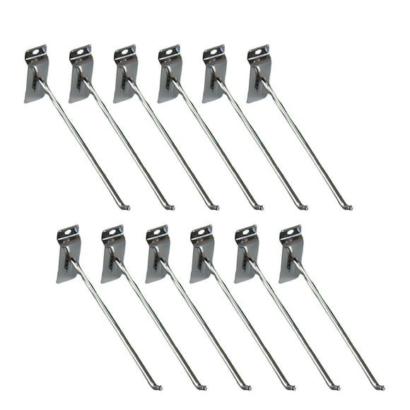 Cheers 10Pcs Slatwall Hooks Straight Heavy Duty Iron Fitting Prong Hangers for Garages Retail Shops