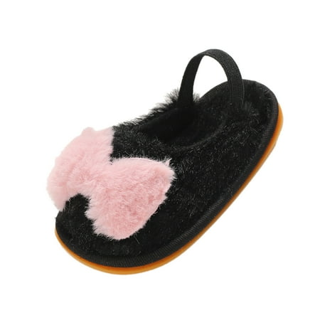 

Mikilon Toddler Infant Kids Baby Girls Boys Furry Bow Antiskid Shoes First Walkers Shoes Toddler Shoes for Boys 0-3 Month 2023 Summer Deals
