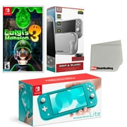 Nintendo Switch Lite Console Turquoise with Luigi's Mansion 3, Protective Case, Screen Protector and Screen Cleaning Cloth Bundle - Import with US Plug