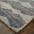 thumbnail image 4 of Feizy Mynka Transitional Diamond, Tan/Ivory/Blue, 2'6" x 8' Runner Stain Fade Resistant Pet & Kid Friendly Bohemian & Eclectic Stripes Floor Rug for Living room Bedroom, 4 of 8
