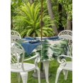thumbnail image 2 of Outdoor Tablecloth with Umbrella Hole and Zipper, Rustic Christmas Tree Round Table Cloth 60 Inch Waterproof Tablecloth, Winter Watercolor Gold Snowflakes Picnic Table Cover for Patio Camping, 2 of 7