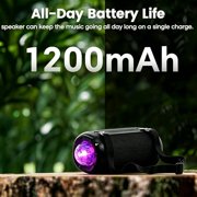 TUNES2GO Portable Bluetooth Speaker with Party Lights, IPX4 Waterproof, 15W, TWS, Black