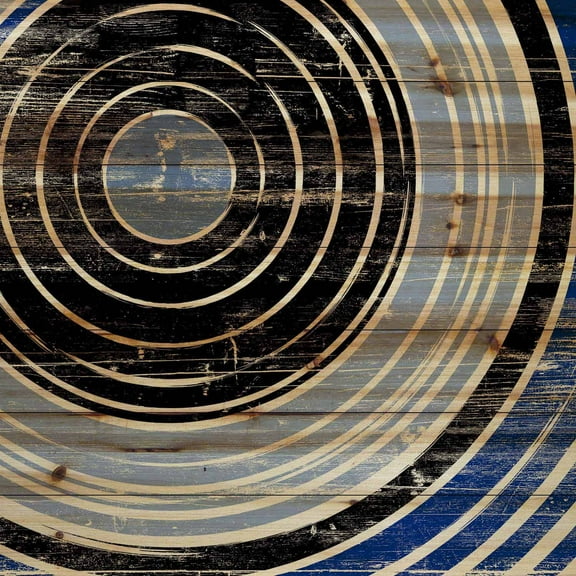 "Infinite Rings" Painting Print on Natural Pine Wood