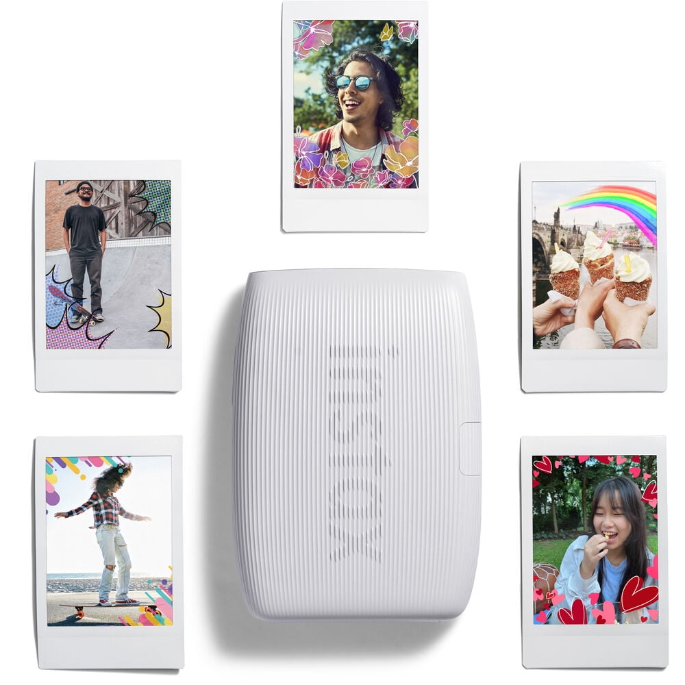 FUJIFILM INSTAX MINI LINK 3 Smartphone Printer (Clay White) Charge Bundle + 20 Instant Film Sheets