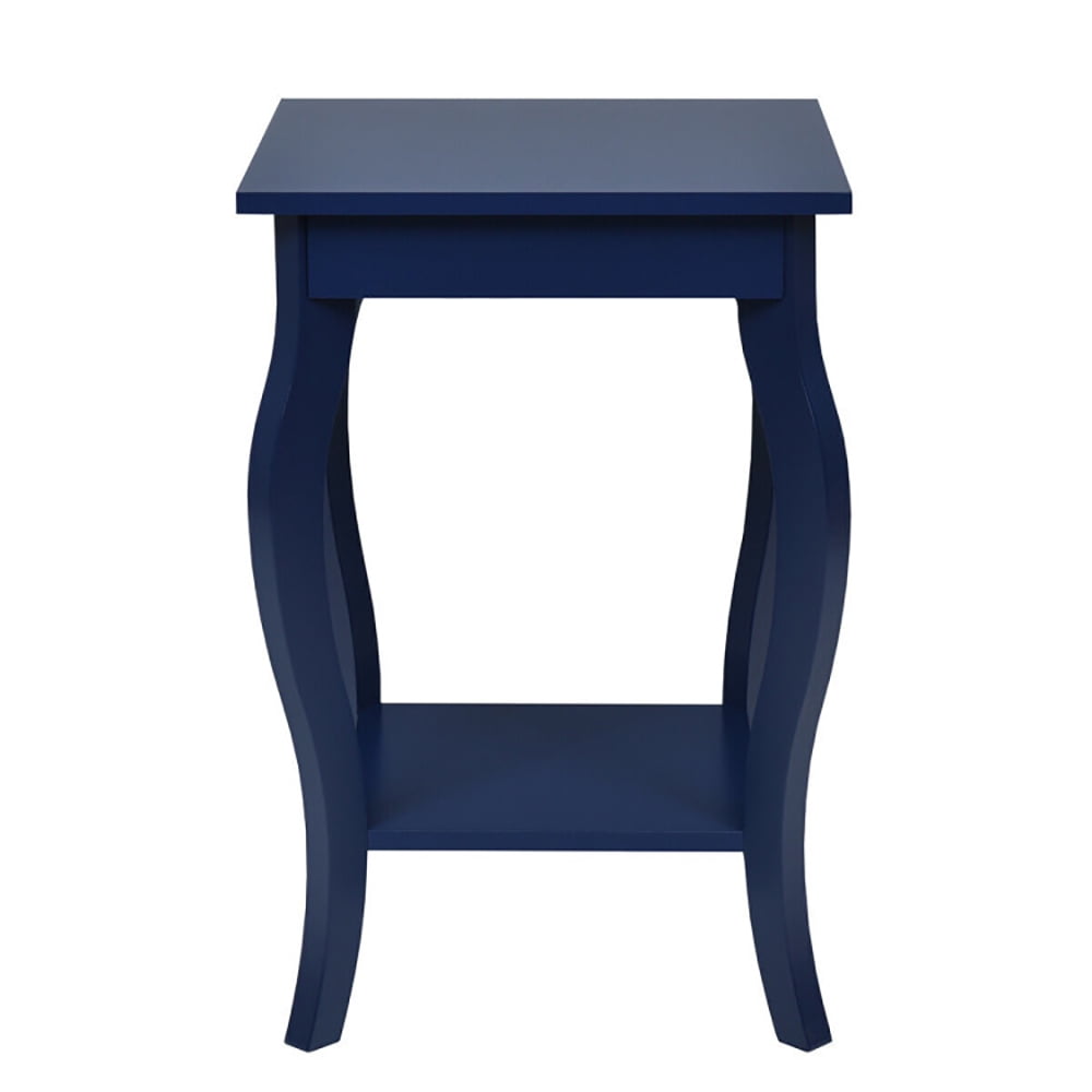 Finihen End Side Table, Square Nightstand, Set of 2 Side Table Sofa Table Night Stand with Shelf, for Living Room, Bedroom, Blue