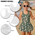 thumbnail image 6 of Xixirimido Rabbit Bunny Easter Eggs Print Girls One Piece Swimsuits Sleeveless Swim Dress for Girls Skirted Bathing Suit Hawaiian Skirt Swimwear UPF 50+ Sun Protection, 6-7 Years, 6 of 7