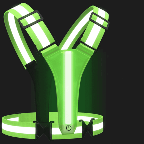 WLGJL  Reflective Vest Running Gear, Lights up Running Vest for Night Walking Running Cycling Jogging, Adjustable Size for Men Women