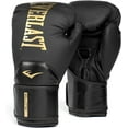 thumbnail image 1 of Everlast Elite 2 Boxing Gloves, Black/Gold 8 oz., 1 of 4