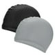 thumbnail image 1 of Uxcell Gorro de Natación de Silicona en Forma de Lágrima de 2 Piezas para Mujeres y Hombres, Gorro de Natación Impermeable No Deslizante Duradero [Negro y Gris], 1 of 6