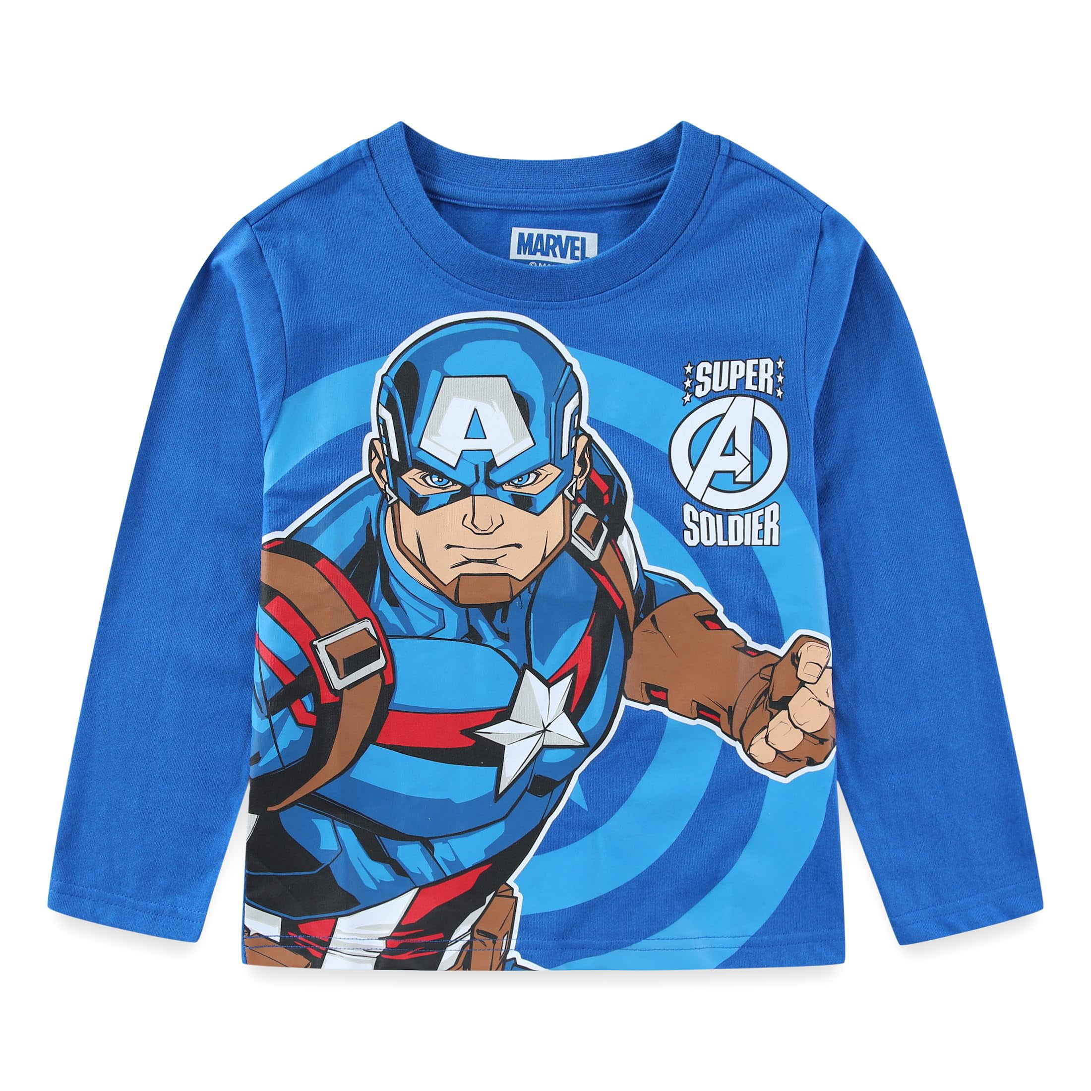 Marvel Avengers Iron Man Captain America Hulk Long Sleeve Shirt (Boys), 3 Pack, Sizes 3T-10