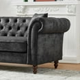 thumbnail image 6 of Sofas for Two 66"Chesterfield ‌tech Fabric Sofa,High-tech Fabric Roll Armrest Sofa,Upholstered Mid Century Modern Couch,2 Seater Couch for Living Room, Office, Apartment, Black,Small Couches, 6 of 13