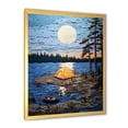thumbnail image 2 of Designart "Lake Camping" Landscapes Framed Wall Art - Country Blue Camping Travel Entryway Framed Wall Art, 2 of 6