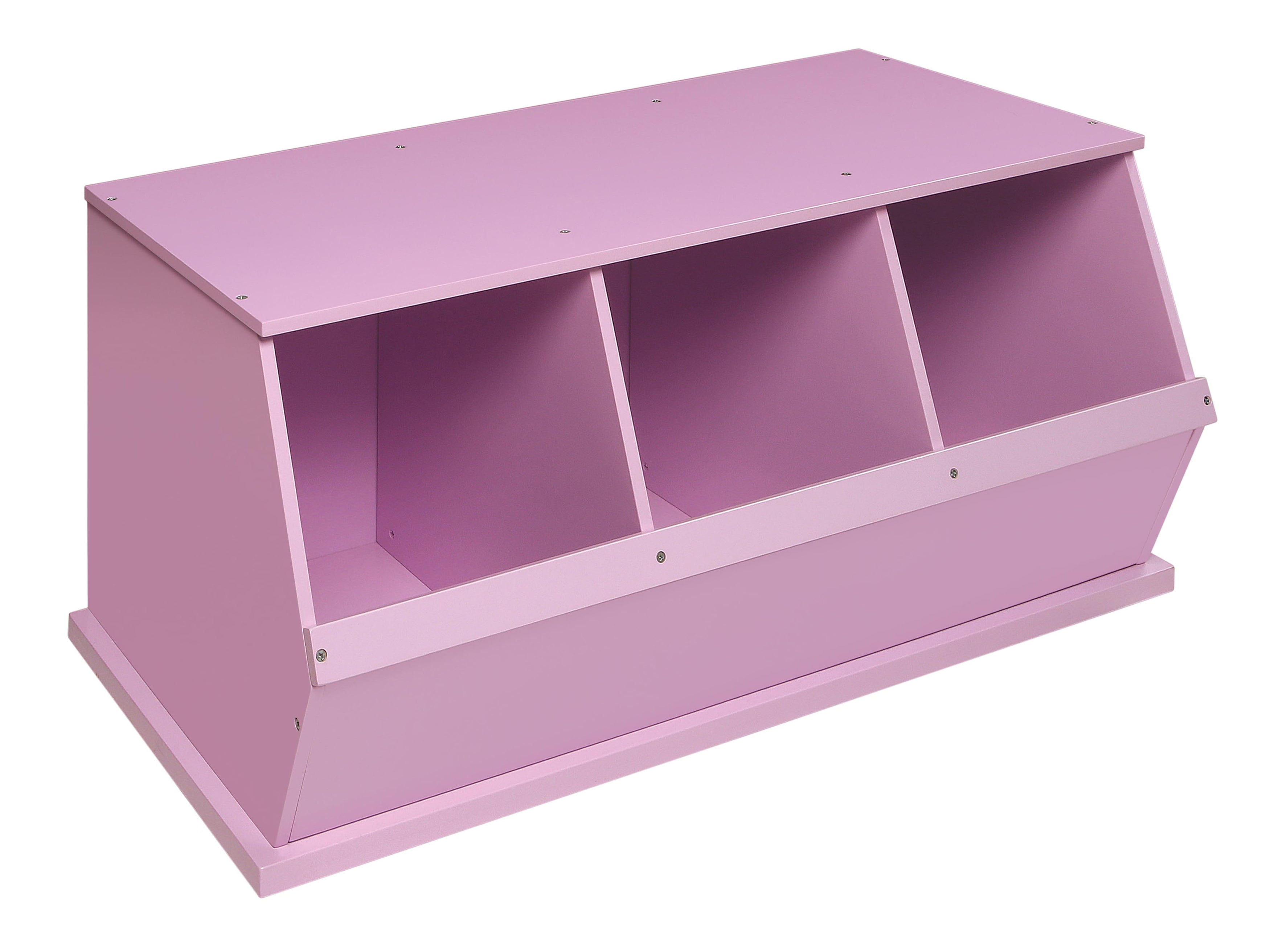 stackable wooden 3 bin open storage toy organizing cubby