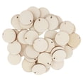 thumbnail image 4 of BLESIYA 3X 50x Unfinished Round Circle Pieces Plaques Wood Discs Log with Hole 29mm, 4 of 8