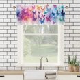 thumbnail image 3 of Colorful Butterfly Window Curtain Valances Watercolor Rainbow Butterflies Rod Pocket Window Valance for Living Room Bathroom Bedroom Kitchen 54 by 18 in, 1 Panel, 3 of 6