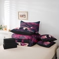 thumbnail image 6 of Manfei Tokyo Samurai Teens 7-Piece Twin Bedding Sets, Ancient Japanese Worrior Bedding Comforter Set, Pink Purple Cherry Blossoms Reversible Sheet Sets, Microfiber Bedroom Decor, 6 of 8
