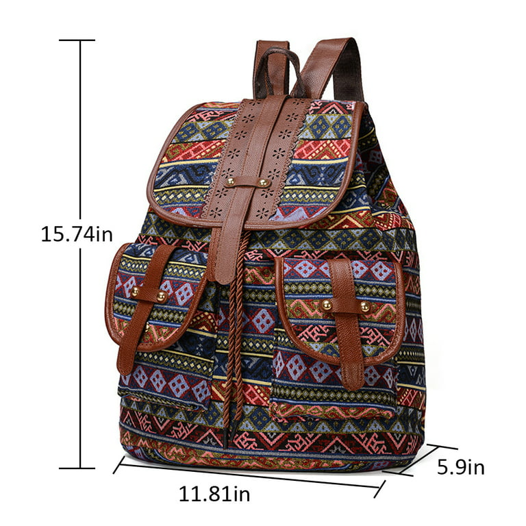 Handmade Vintage Canvas Backpack Large Capacity Travel Bag 