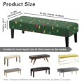 thumbnail image 3 of POLERO Christmas Lights Print Stretch Dining Bench Cover, Removable Green Bench Slipcover Washable Long Seat Cover Protector for Dining Room, Living Room, Bedroom, Kitchen, 3 of 8