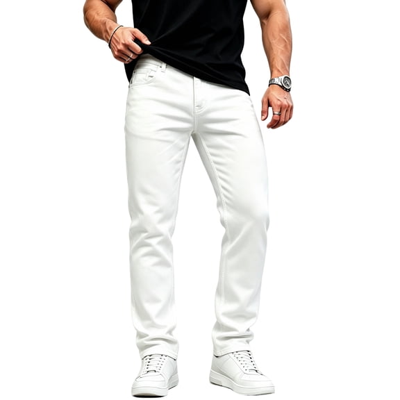 GINGTTO Men's Lightweight Stretch Slim Fit Jeans Comfort Flexible Casual Denim Pants