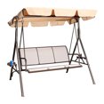 thumbnail image 1 of GOLDSUN 3 Person Glider Swing Hammock Chair w/ Utility Tray & Canopy, Taupe, 1 of 8