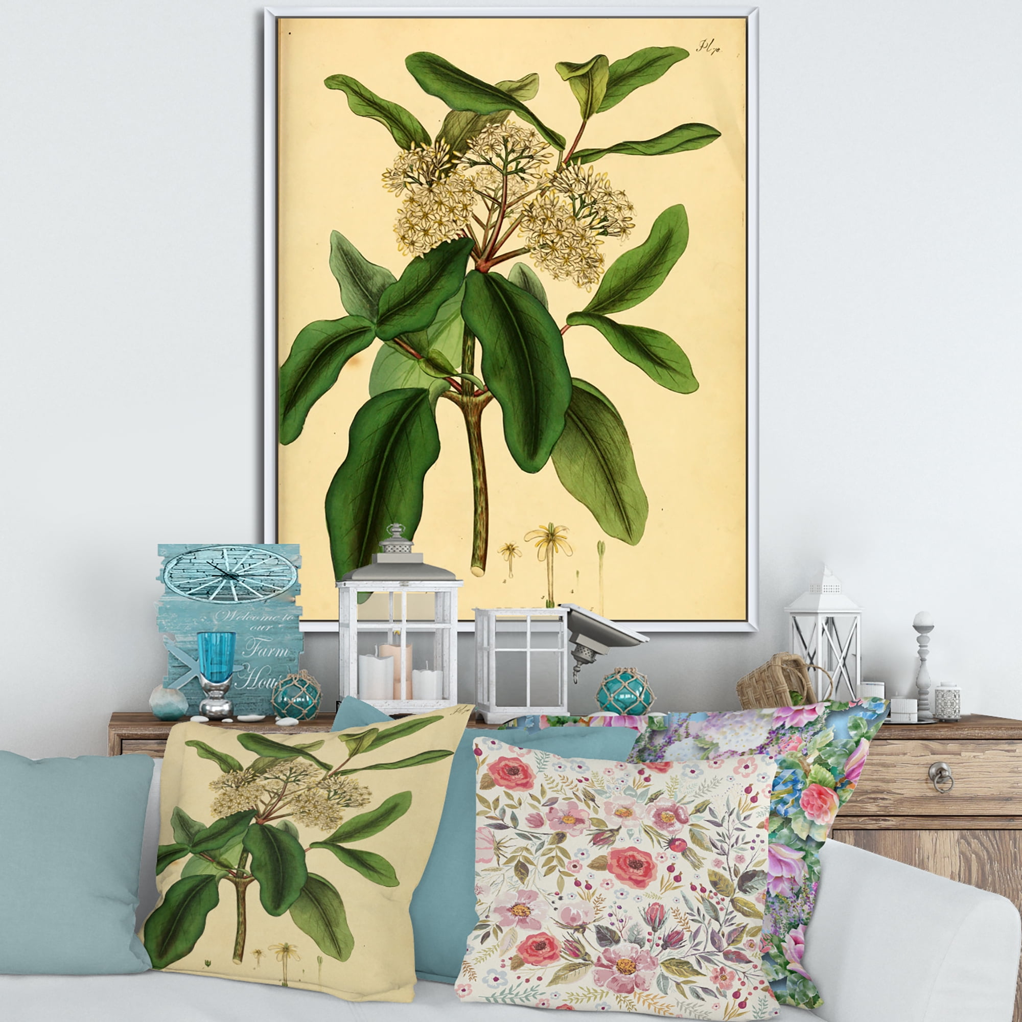 Designart 'Ancient Plant Life I' Traditional Framed Canvas Wall Art Print