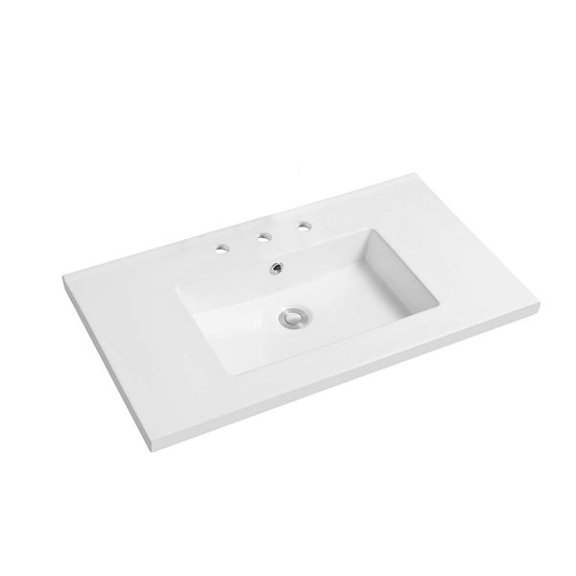 30" Single Ceramic Sink Top with 1-hole Faucet Hole