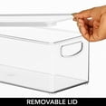 thumbnail image 5 of mDesign Slim Plastic Storage Bin Box Container, Lid/Handles, 4 Pack, Clear/White, 5 of 8