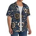 thumbnail image 2 of Goofa Nautical Printed Men's Casual Short-sleeved Shirt,Lightweight Breathable Button-down,Summer Casual men's top,Versatile Fashion shirt-Medium, 2 of 7