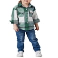 thumbnail image 2 of Family Matching Women Girls Flannel Plaid Jacket Shacket Long Button Down Shirt Coat, 2 of 5
