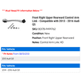 thumbnail image 2 of Front Right Upper Rearward Control Arm Link - Compatible with 2013 - 2016 Audi Q5 2014 2015, 2 of 2