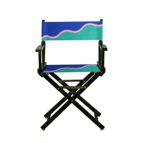 18" Director's Chair Black Frame-Wavy Wave