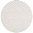 thumbnail image 2 of Nourison Versatile Diamond Geometric Flatweave Indoor Outdoor Round Rug Ivory White 4' x 4', 2 of 11