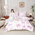 thumbnail image 4 of Castle Fairy Kids Kawaii Cherry Bow Twin Comforter Sets,Dreamy Bowknot Bedding Set, 4 of 8
