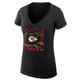 thumbnail image 2 of Women's G-III 4Her by Carl Banks  Black Kansas City Chiefs Super-Slim Fit Lightweight Collage Team V-Neck T-Shirt, 2 of 3