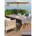 thumbnail image 5 of Outdoor Tablecloth with Umbrella Hole for Patio/Picnic/Party/Camping, Purple Floral Waterproof Table Cloth Rectangle Table Cover Washable, Modern Farmhouse Leaves Brown Striped (54"x 80"), 5 of 8