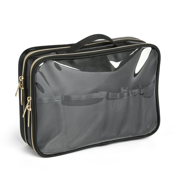 Modella Travel Zip and Carry Cosmetic Bag Weekender, Black