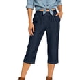 thumbnail image 3 of Women's Cropped Casual Loose Fit Jeans Denim Pants, 3 of 9