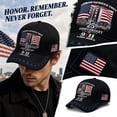 thumbnail image 5 of Vintage Washed Baseball Cap for Men and Women, Adjustable Low Profile Dad Hat, Cotton Curved Brim Casual Outdoor Hat,911 Never Forget, 5 of 7